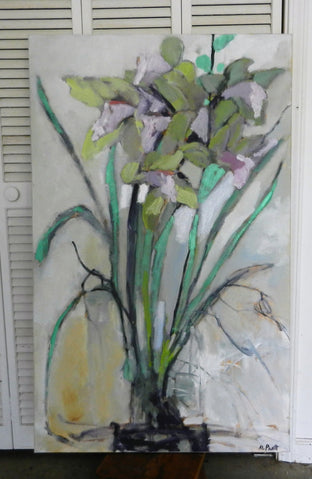 Original art for sale at UGallery.com | Flowery by Mary Pratt | $2,750 | oil painting | 48' h x 30' w | photo 3