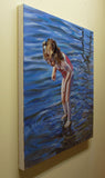 Original art for sale at UGallery.com | Following The Fish by Onelio Marrero | $875 | oil painting | 24' h x 24' w | thumbnail 2