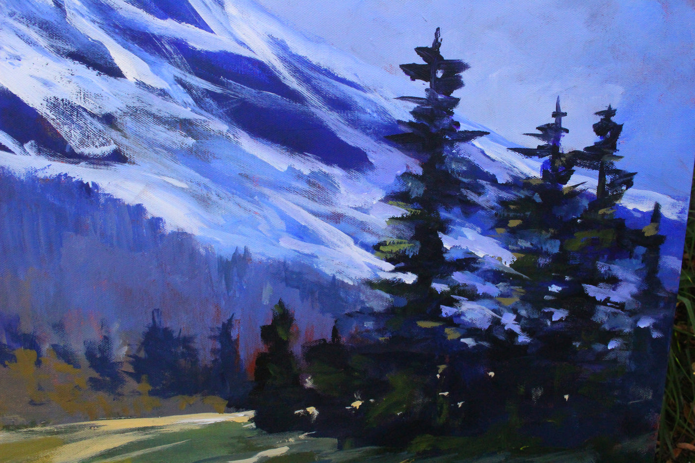 Foot of the Mountain by Nancy Merkle |  Closeup View of Artwork 