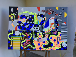 Original art for sale at UGallery.com | Chameleons and Dots by Frantisek Florian | $2,500 | acrylic painting | 39.37' h x 54' w | photo 3