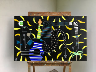 Original art for sale at UGallery.com | With Guitar Between Bananas by Frantisek Florian | $1,800 | acrylic painting | 31.5' h x 45.27' w | photo 3