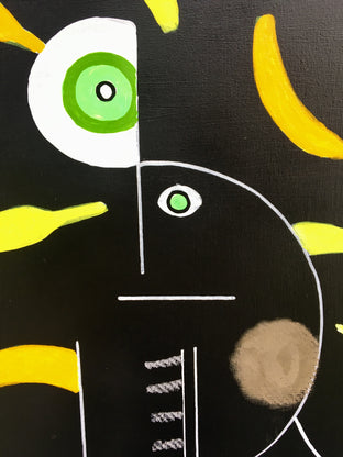 With Guitar Between Bananas by Frantisek Florian |   Closeup View of Artwork 