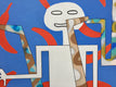 Original art for sale at UGallery.com | Figures in Banana Background by Frantisek Florian | $3,800 | mixed media artwork | 45.3' h x 59' w | thumbnail 4