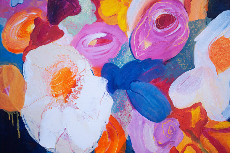 Free (Blue Ribbon) by Ruth-Anne Siegel |   Closeup View of Artwork 