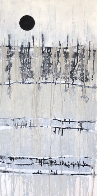 Original art for sale at UGallery.com | Frost Moon by Pat Forbes | $2,100 | acrylic painting | 48' h x 24' w | photo 1