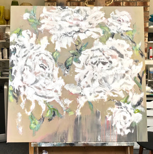Original art for sale at UGallery.com | Peonies by DL Watson | $3,000 | acrylic painting | 36' h x 36' w | photo 3