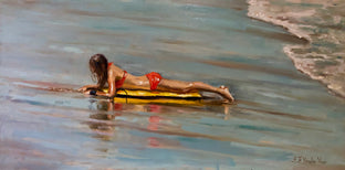 Original art for sale at UGallery.com | Reflections of Summer by Faye Vander Veer | $1,050 | oil painting | 12' h x 24' w | photo 1