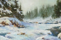 Original art for sale at UGallery.com | Shadow of the Pines by Gail Greene | $300 | oil painting | 8' h x 10' w | thumbnail 4