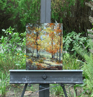 Original art for sale at UGallery.com | Shadows of Autumn by Gail Greene | $300 | oil painting | 10' h x 8' w | photo 3