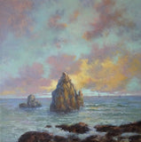 Original art for sale at UGallery.com | Sunset Sail by Gail Greene | $500 | oil painting | 16' h x 16' w | thumbnail 1