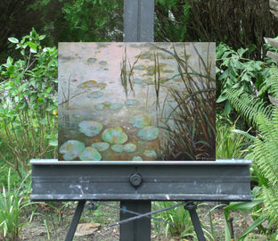 Original art for sale at UGallery.com | Waterlilies at Dawn by Gail Greene | $475 | oil painting | 12' h x 16' w | photo 3