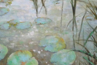 Original art for sale at UGallery.com | Waterlilies at Dawn by Gail Greene | $475 | oil painting | 12' h x 16' w | photo 4