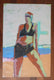 Original art for sale at UGallery.com | Beach Woman by Gail Ragains | $1,050 | acrylic painting | 55' h x 36' w | thumbnail 3