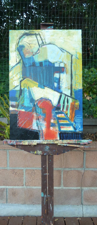 Original art for sale at UGallery.com | Sitting Figure #8 by Gail Ragains | $1,450 | acrylic painting | 30' h x 20' w | photo 3