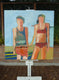 Original art for sale at UGallery.com | Swim Lesson by Gail Ragains | $4,100 | acrylic painting | 48' h x 48' w | thumbnail 3