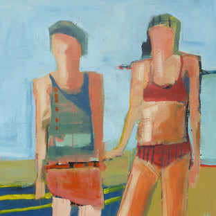 Original art for sale at UGallery.com | Swim Lesson by Gail Ragains | $4,100 | acrylic painting | 48' h x 48' w | photo 1