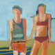 Original art for sale at UGallery.com | Swim Lesson by Gail Ragains | $4,100 | acrylic painting | 48' h x 48' w | thumbnail 1