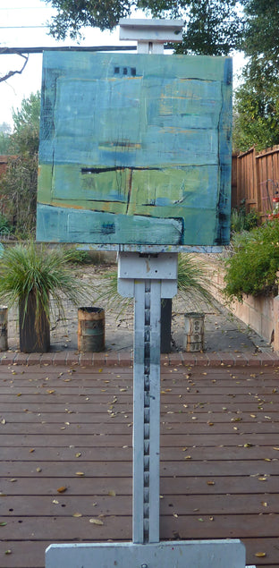 Original art for sale at UGallery.com | Swimming Pool Abstract by Gail Ragains | $1,075 | mixed media artwork | 24' h x 24' w | photo 3