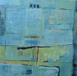 Original art for sale at UGallery.com | Swimming Pool Abstract by Gail Ragains | $1,075 | mixed media artwork | 24' h x 24' w | photo 1