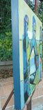 Original art for sale at UGallery.com | Three Friends by Gail Ragains | $1,350 | acrylic painting | 24' h x 24' w | thumbnail 2