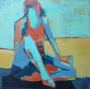 Original art for sale at UGallery.com | Triangle Pose by Gail Ragains | $3,750 | acrylic painting | 40' h x 40' w | photo 1