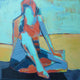 Original art for sale at UGallery.com | Triangle Pose by Gail Ragains | $3,750 | acrylic painting | 40' h x 40' w | thumbnail 1