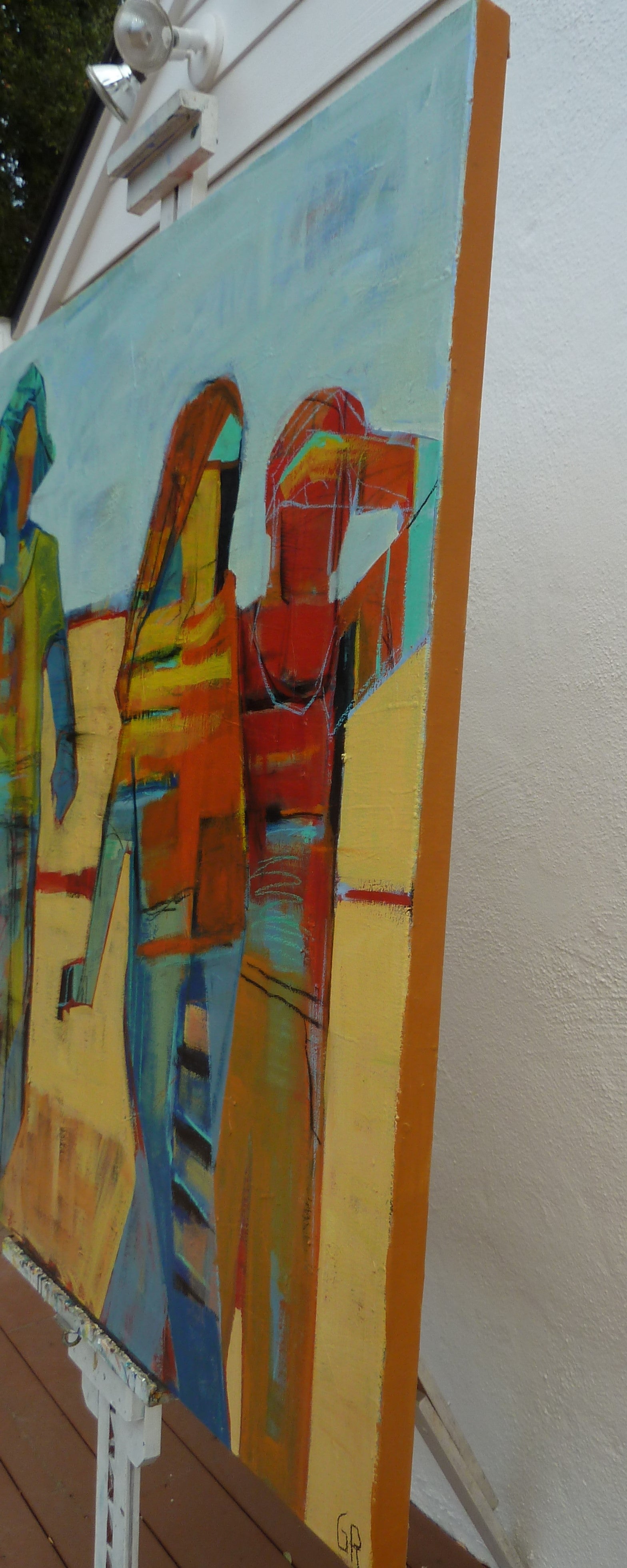 Walking Trio by Gail Ragains - acrylic painting | UGallery