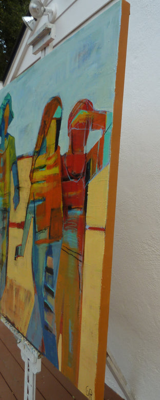 Walking Trio by Gail Ragains |  Side View of Artwork 