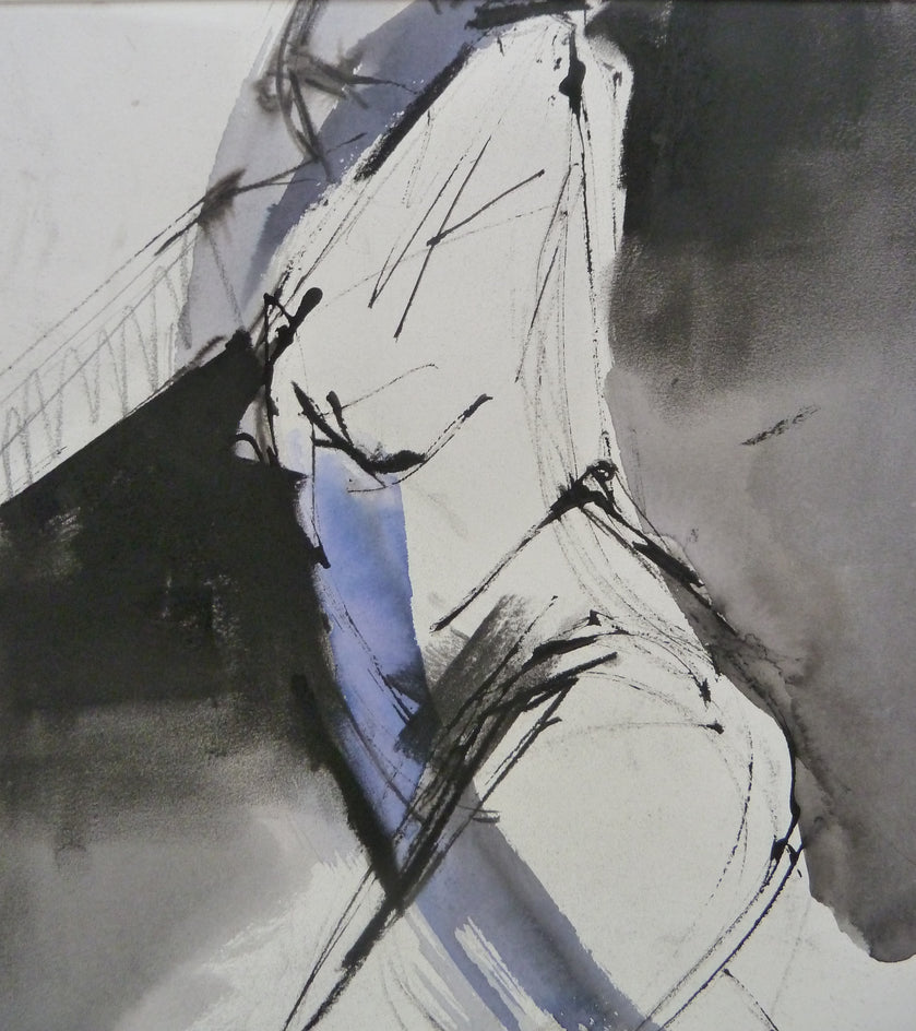 Gestural Ink Drawing #4 by Gail Ragains |  Closeup View of Artwork 