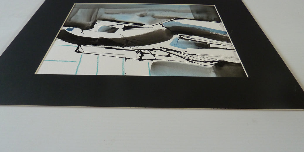 Gestural Ink Drawing #3 by Gail Ragains |  Side View of Artwork 