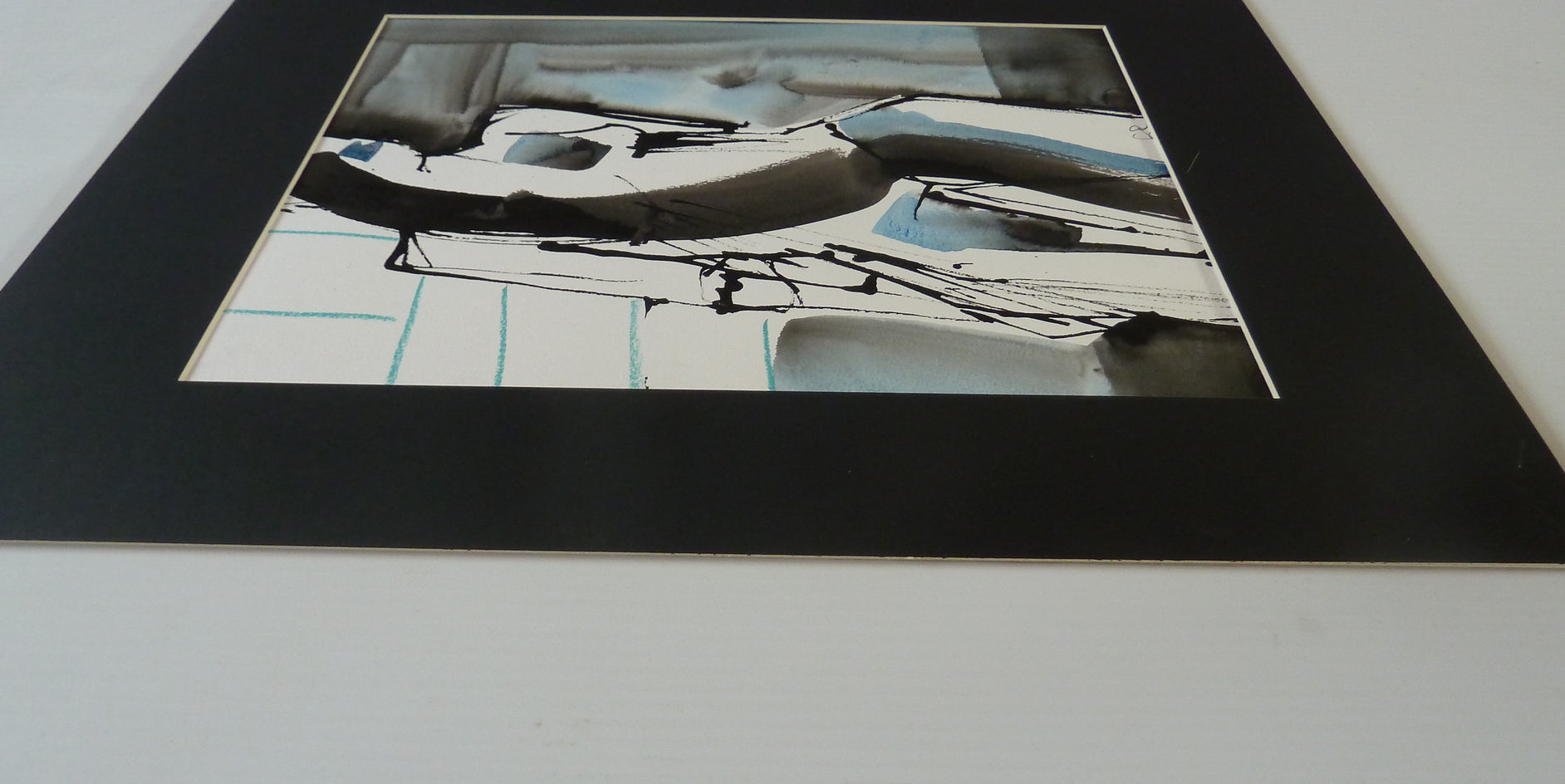 Gestural Ink Drawing #3 by Gail Ragains |  Side View of Artwork 