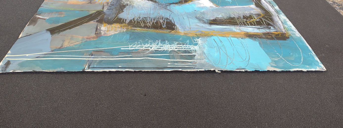 Figure in Blue by Gail Ragains |  Side View of Artwork 