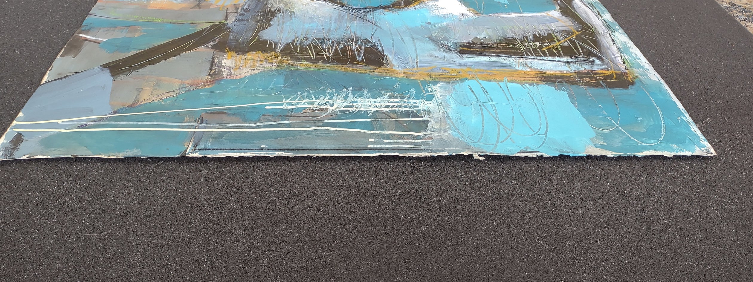 Figure in Blue by Gail Ragains |  Side View of Artwork 