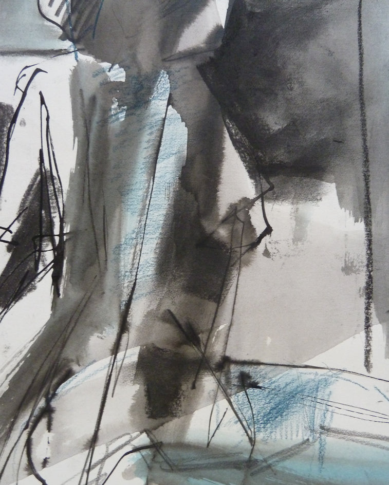 Gestural Ink Drawing#6 by Gail Ragains |  Closeup View of Artwork 