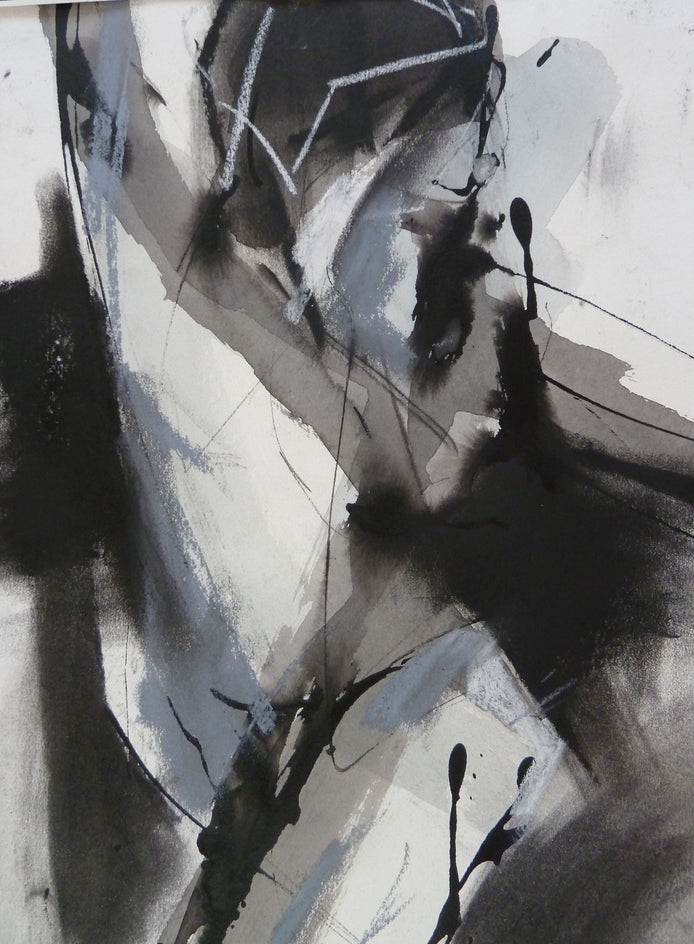 Gestural Ink Drawing #5 by Gail Ragains |  Closeup View of Artwork 