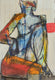 Original art for sale at UGallery.com | Seated Figure #3 by Gail Ragains | $550 | mixed media artwork | 22' h x 15' w | thumbnail 1