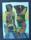 Original art for sale at UGallery.com | Urban Girls by Gail Ragains | $1,025 | mixed media artwork | 30' h x 22' w | thumbnail 3
