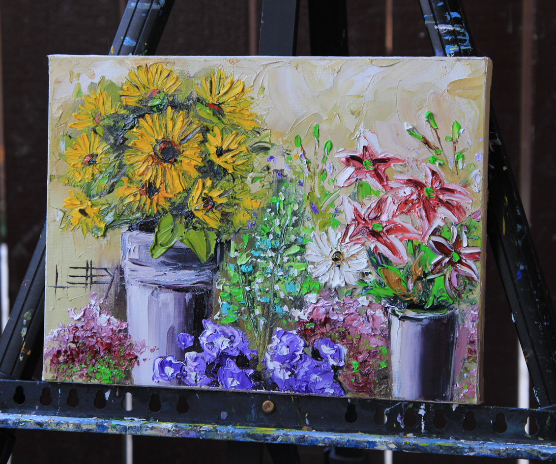 Garden in Italy by Lisa Elley |  Side View of Artwork 