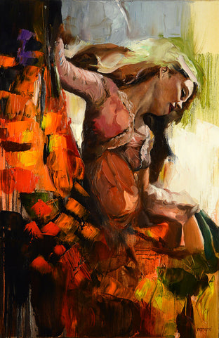 Original art for sale at UGallery.com | The Dance by Gary Leonard | $2,300 | oil painting | 36' h x 24' w | photo 1