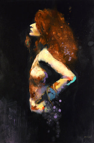 Original art for sale at UGallery.com | Woman with Red Hair by Gary Leonard | $2,300 | oil painting | 36' h x 24' w | photo 1