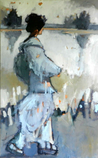 Geisha in Blue by Mary Pratt |   Closeup View of Artwork 