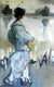 Original art for sale at UGallery.com | Geisha in Blue by Mary Pratt | $2,550 | oil painting | 48' h x 30' w | thumbnail 4