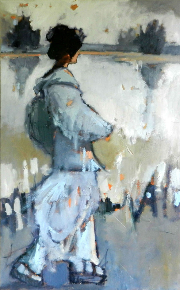 Geisha in Blue by Mary Pratt |  Closeup View of Artwork 