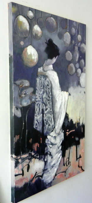 Original art for sale at UGallery.com | Geisha in White by Mary Pratt | $2,300 | oil painting | 48' h x 30' w | photo 3