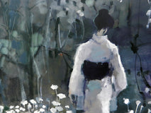 Original art for sale at UGallery.com | Flowered Geisha by Mary Pratt | $4,575 | oil painting | 48' h x 48' w | thumbnail 4