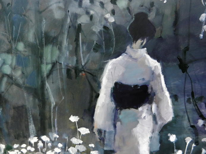 Flowered Geisha by Mary Pratt |   Closeup View of Artwork 