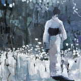 Original art for sale at UGallery.com | Flowered Geisha by Mary Pratt | $4,575 | oil painting | 48' h x 48' w | thumbnail 1