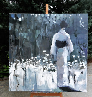Original art for sale at UGallery.com | Flowered Geisha by Mary Pratt | $4,575 | oil painting | 48' h x 48' w | photo 3