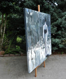 Original art for sale at UGallery.com | Flowered Geisha by Mary Pratt | $4,575 | oil painting | 48' h x 48' w | thumbnail 2