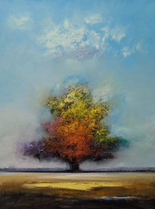 Original art for sale at UGallery.com | Autumn Foliage by George Peebles | $2,200 | oil painting | 48' h x 36' w | photo 1